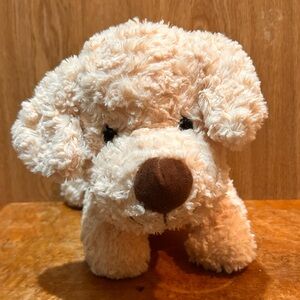 Walgreens Tan Plush Puppy Dog Pink And White Dot Bandanna Stuffed Animal 15”